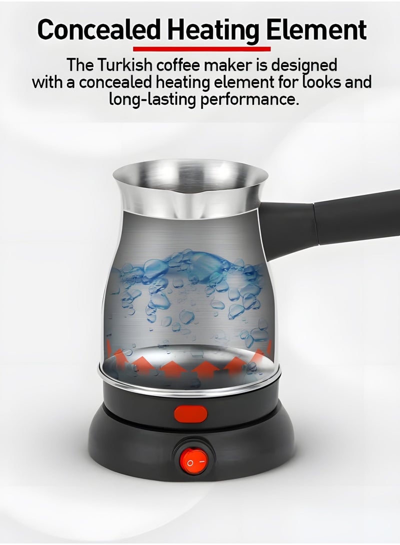 BIG MAX 800 Watt Electric Turkish Coffee Maker with 800ml Capacity, Turkish Coffee Machine / Pot at Home Office - Image 4