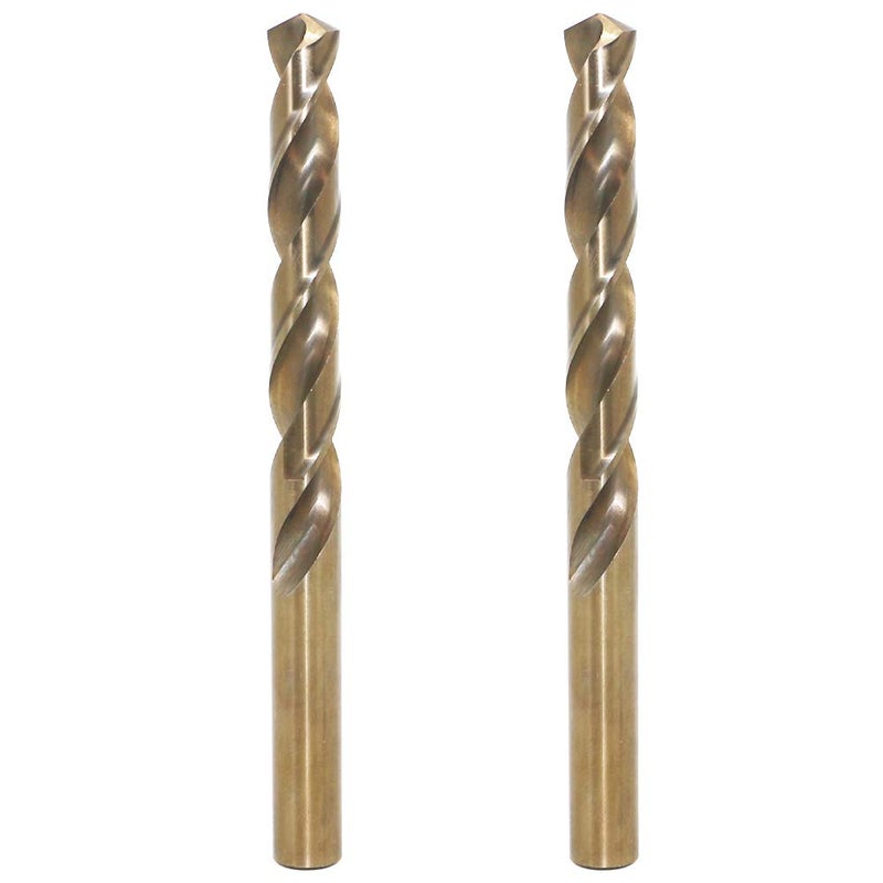42mm Metric M35 Cobalt Steel Extremely Heat Resistant Twist Drill Bit of 2pcs with Straight Shank to Cut Through Hard Metals Such as Stainless Steel and Cast Iron 5 Cobalt M35 Grade HSSCO