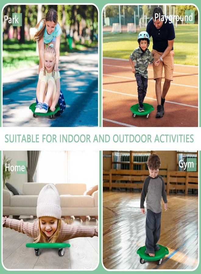Chidiam Kids Sitting Scooter Board with Universal Wheels Swivel Casters Round Plastic Floor Surfer Sports Scooters with Rollers Autism Kids Sensory Scooter Board for Gym Class Physical Education Home Use - Image 5