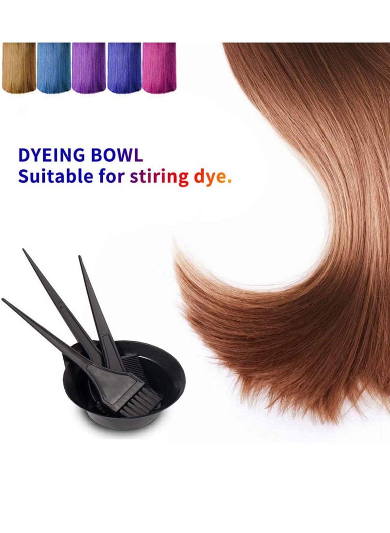 Hair Dye Color Brush and Bowl Set, Bowl Brushes Tool Mixing Bowl Kit Tint Comb Perfect Tools for Hair Tint Dying Coloring Applicator Hair Dye Color Brush Bowl Ear Hair Tint, 4PCS - Image 1