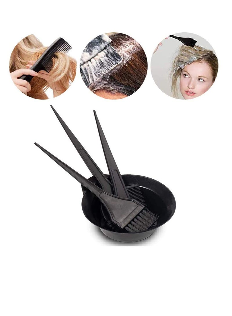Hair Dye Color Brush and Bowl Set, Bowl Brushes Tool Mixing Bowl Kit Tint Comb Perfect Tools for Hair Tint Dying Coloring Applicator Hair Dye Color Brush Bowl Ear Hair Tint, 4PCS - Image 2