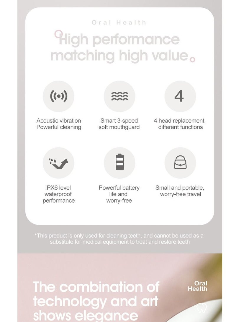 عام سونيك سكالر، مزيل الجير، أدوات العناية بالأسنان سكالر كهربائي للخيط (أبيض) - Image 2