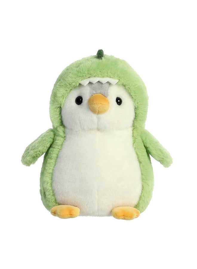 Aurora® Playful Pompom Penguin™ Dino Stuffed Animal - Vibrant Companions - Endless Fun - Green 7 Inches - Image 1