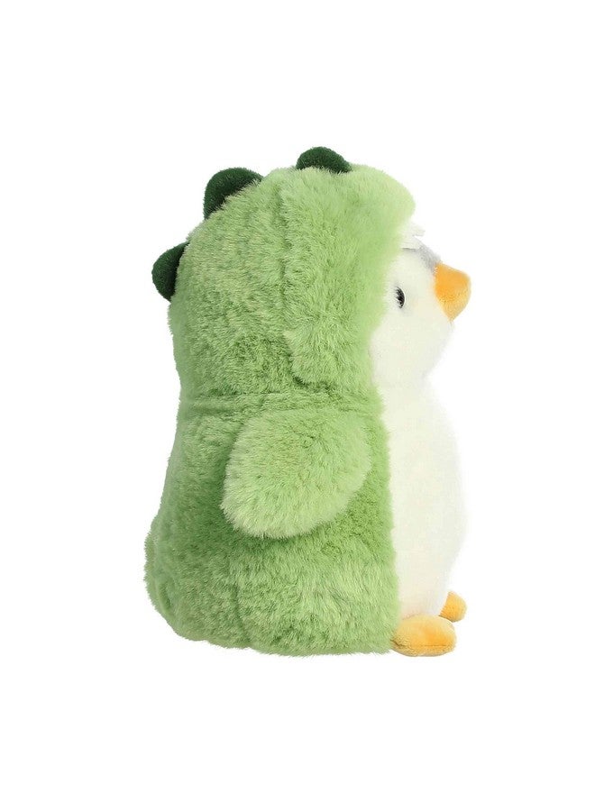Aurora® Playful Pompom Penguin™ Dino Stuffed Animal - Vibrant Companions - Endless Fun - Green 7 Inches - Image 3
