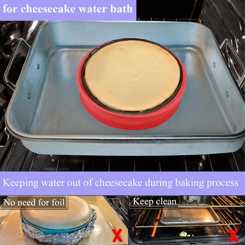 GBYAN Silicone Springform Cheesecake Pan Protector for 9'',9.5'' Round Springform Pan, Cheesecake Water Bath Protector, Baking Accessories Preventing Water from Entering, 10 inch - Image 3