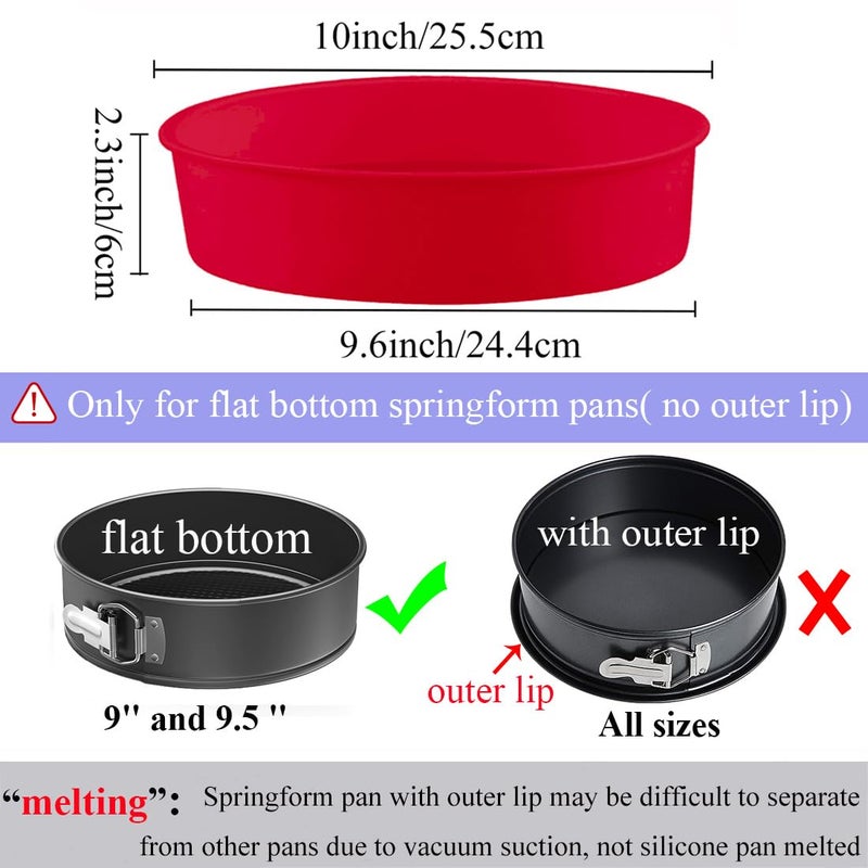 GBYAN Silicone Springform Cheesecake Pan Protector for 9'',9.5'' Round Springform Pan, Cheesecake Water Bath Protector, Baking Accessories Preventing Water from Entering, 10 inch - Image 2