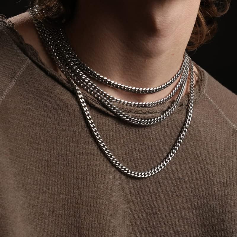 ChainsHouse Stainless Steel Mens Cuban Link Chain, Miami Cuban Chain Necklace for Men, 7mm Wide Hip Hop Mens Jewelry, 20" - Image 4