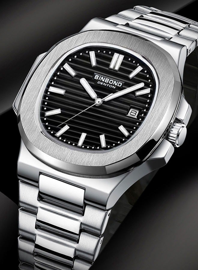 بينبوند ساعات رجالية كوارتز ساعة رجالية مقاومة للماء من الفولاذ المقاوم للصدأ ساعة رجالية كوارتز للأعمال - Image 5