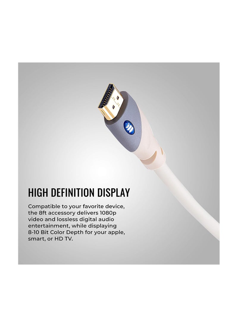 Monster - Monster 122948-00 Monster Essentials Ultra Hd 4K Hdmi Cable 8Ft - (Pack Of1) - Image 1