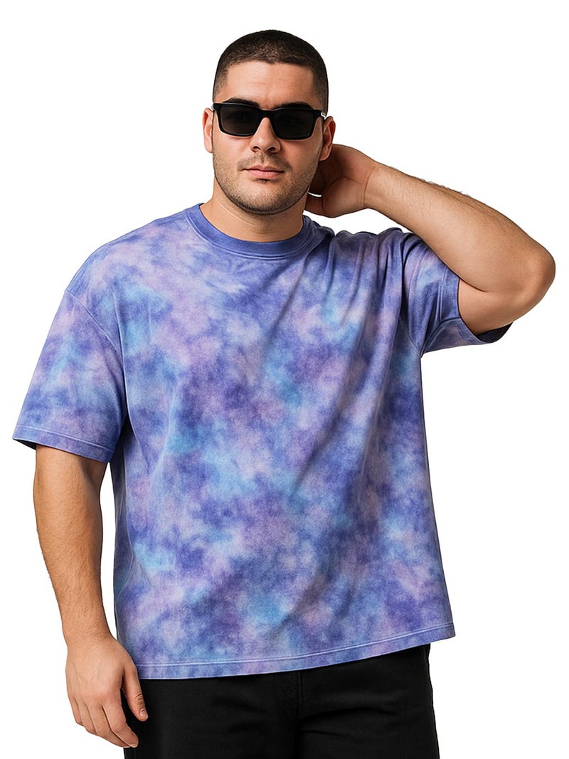 Veirdo® 100% Pure Cotton Round Neck Plus Size Cool & Cozy Tie & Dye Round Half Sleeve T-Shirt for Men (PS_VD_TD_LC_4XL) - Image 3