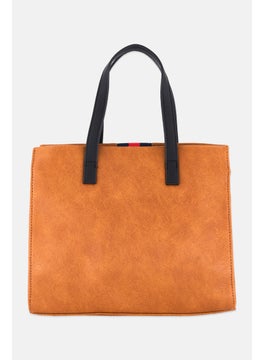 Moda Luxe Women Leather Mini Tote Bag 24 H x 28 L x 10 W cm, Tan  - Image 3