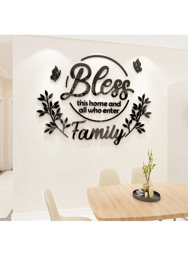 guangmu Dining Room Wall Decor Kitchen - Dining Room Art Bless This Home Living Room Kitchen Dining Room Decor forDecorations Living Room Home Wall Stickers 39.4x30.3in Black - Image 1