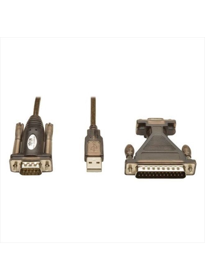 TRIPP LITE USB to RS232 Serial Adapter Cable USB-A to DB25 DB9 M/M 5-Feet (U209-005-DB25) - Image 3