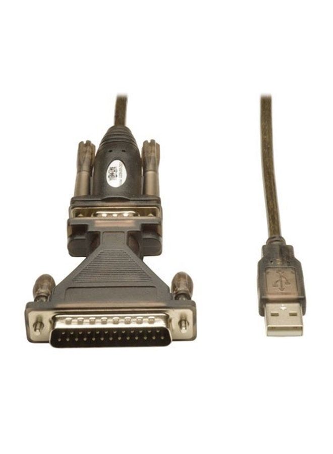 TRIPP LITE USB to RS232 Serial Adapter Cable USB-A to DB25 DB9 M/M 5-Feet (U209-005-DB25) - Image 2