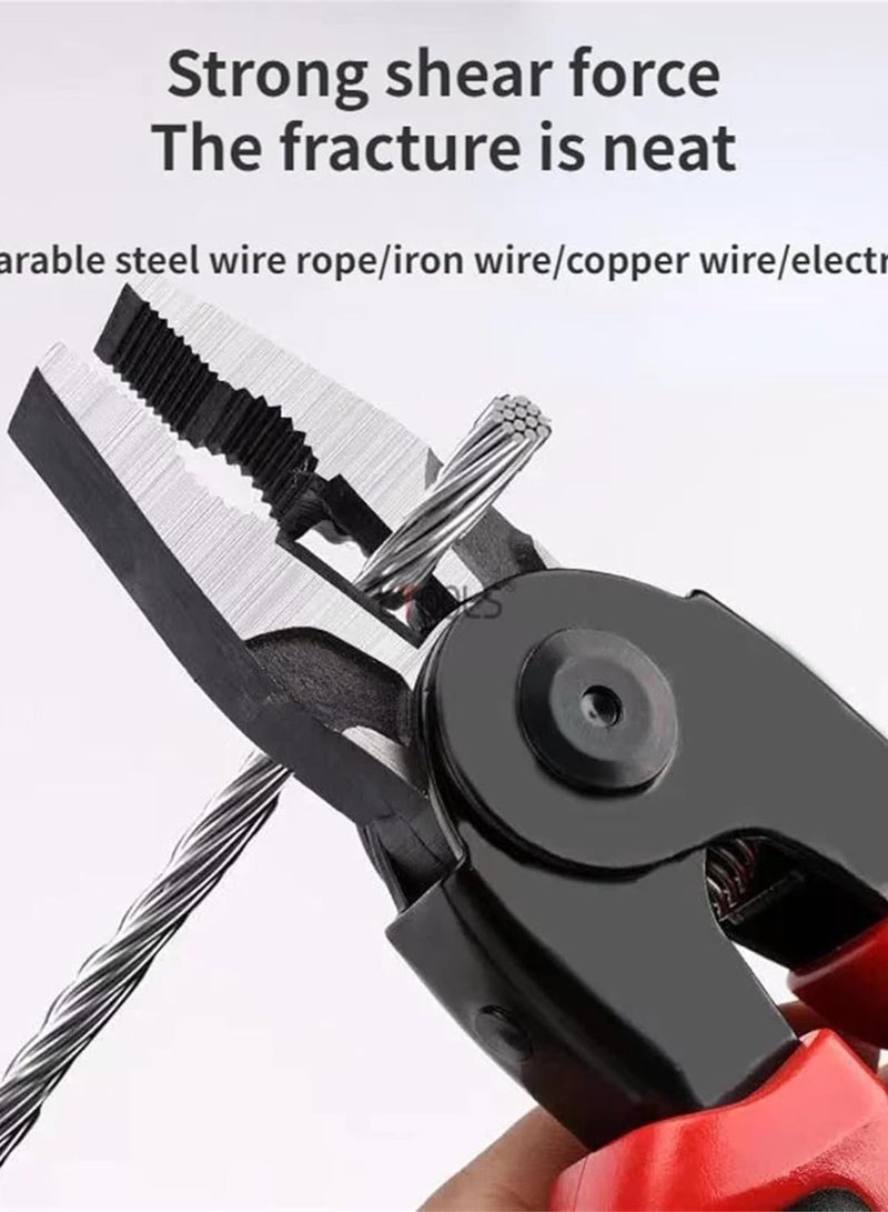 GGOOT 5 in 1 Cutting Stripping Pliers Wire Pressing Electricians Multifunctional Hardware Interchangeable Head Pliers Hand Tools (Color : Beige) - Image 4