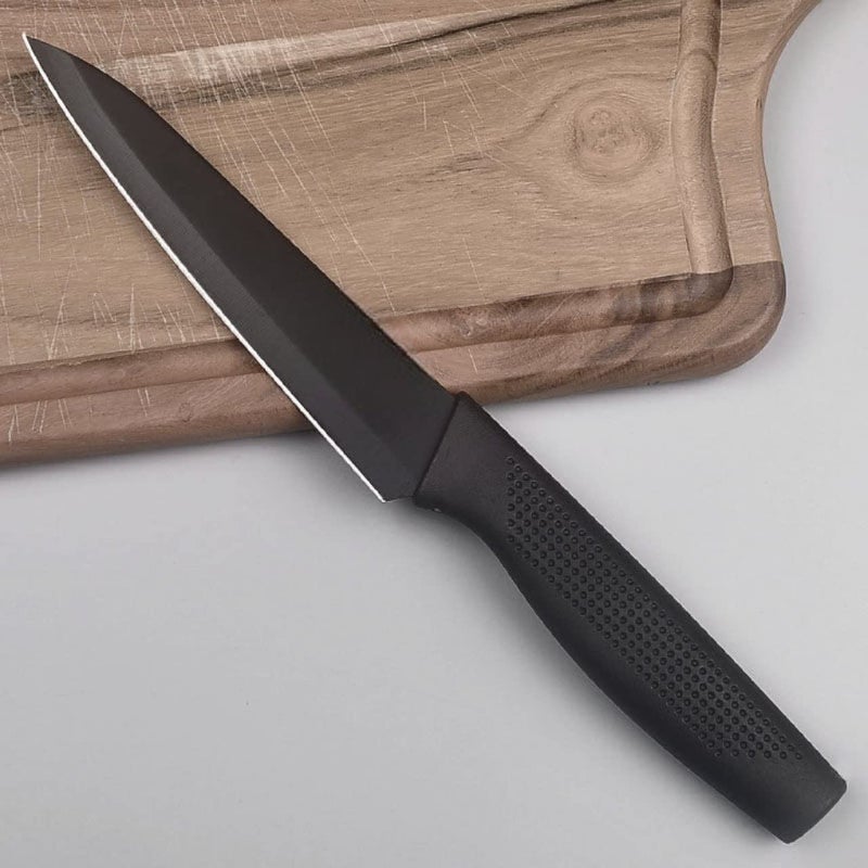DORMICO Kitchen Paring Knife 51 inch Fruit Peeling Knife Black Coated High Carbon Stainless Steel Ultra Sharp Cooking Knife for Kitchen Cooking Black Pack of 1 - Image 5