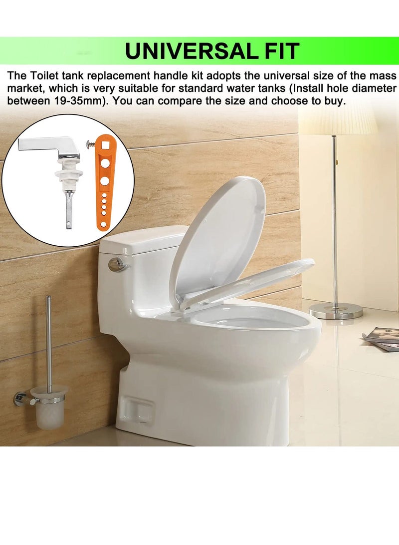Universal Fit Replacement Toilet Tank Handle Chrome Plated Metal Flush Lever Kit Toilet Tank Flush Lever Compatible with Most Toilets Tank Toilet Handle Accessories Silver 1 Pack - Image 2