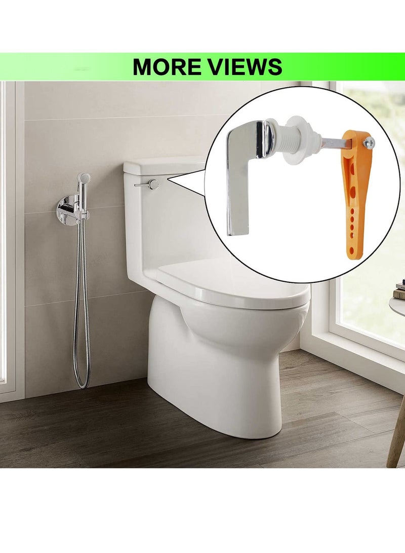 Universal Fit Replacement Toilet Tank Handle Chrome Plated Metal Flush Lever Kit Toilet Tank Flush Lever Compatible with Most Toilets Tank Toilet Handle Accessories Silver 1 Pack - Image 3