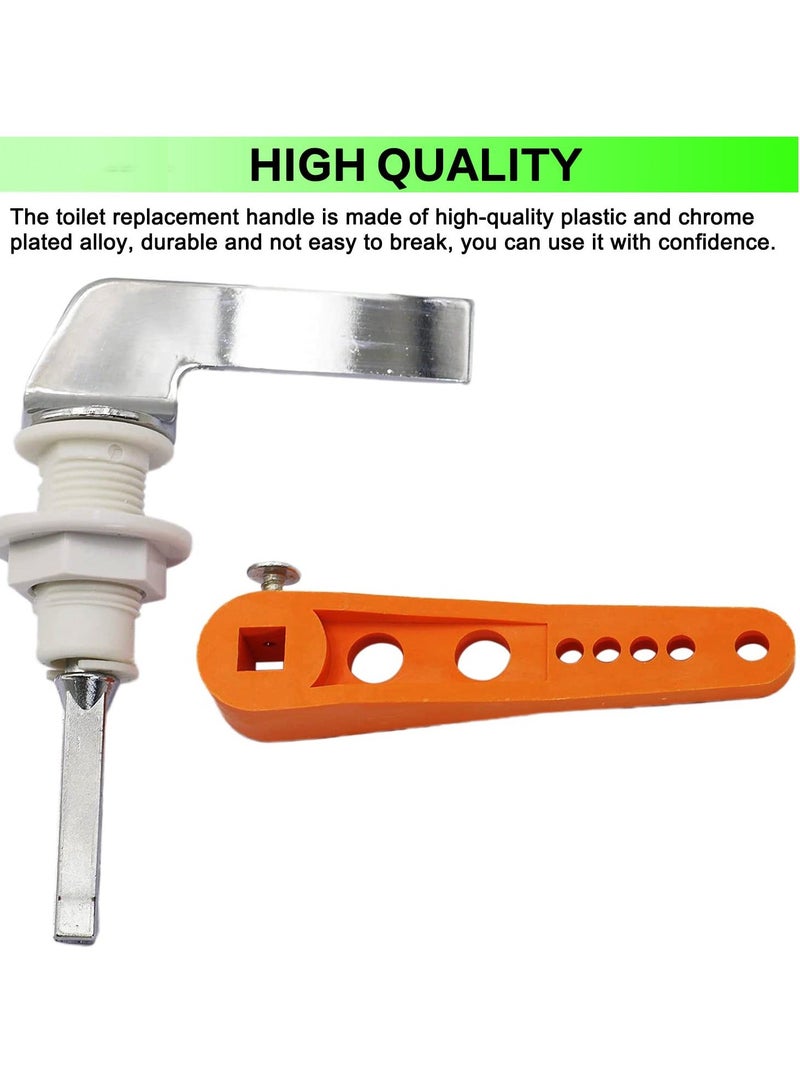 Universal Fit Replacement Toilet Tank Handle Chrome Plated Metal Flush Lever Kit Toilet Tank Flush Lever Compatible with Most Toilets Tank Toilet Handle Accessories Silver 1 Pack - Image 4