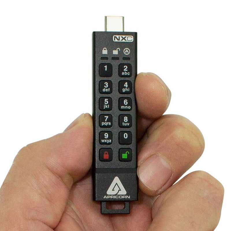 Apricorn مفتاح أجيز الآمن 8 جيجابايت من أبركورون 3 NXC مع تشفير هاردوير 256 بت USB 3.2 نوع C، معتمد من FIPS 140-2 مستوى 3 (ASK3-NXC-8GB)، أسود - Image 4