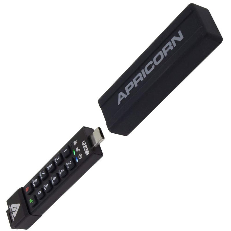 Apricorn مفتاح أجيز الآمن 8 جيجابايت من أبركورون 3 NXC مع تشفير هاردوير 256 بت USB 3.2 نوع C، معتمد من FIPS 140-2 مستوى 3 (ASK3-NXC-8GB)، أسود - Image 3