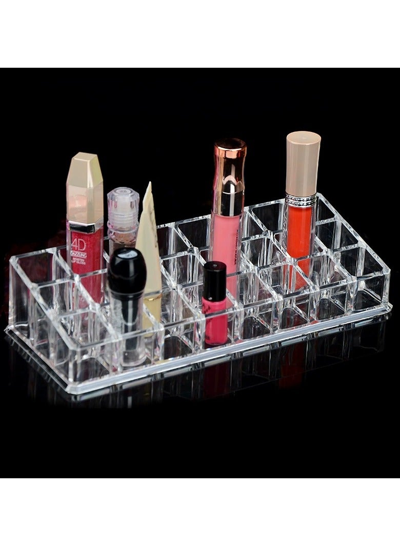 ORiTi Lipstick Holder 24 Section Acrylic Makeup Organiser Transparent Makeup Cosmetic Storage Box - Image 1