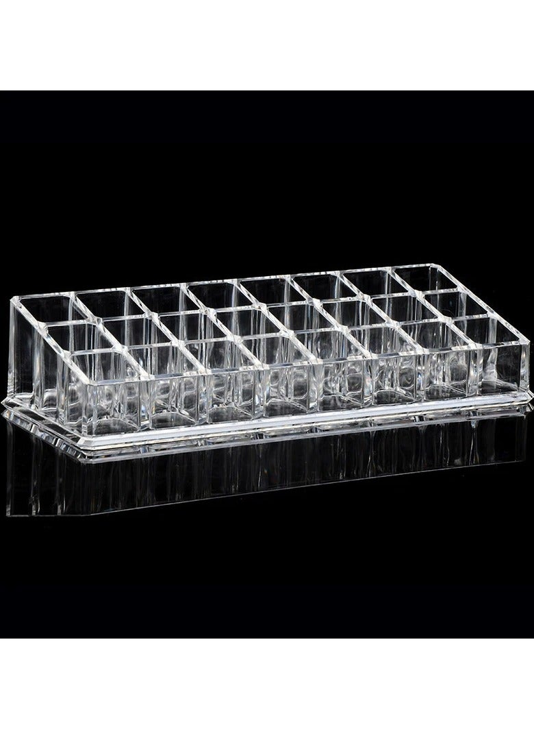 ORiTi Lipstick Holder 24 Section Acrylic Makeup Organiser Transparent Makeup Cosmetic Storage Box - Image 3