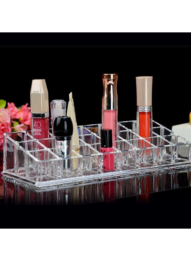 ORiTi Lipstick Holder 24 Section Acrylic Makeup Organiser Transparent Makeup Cosmetic Storage Box - Image 5