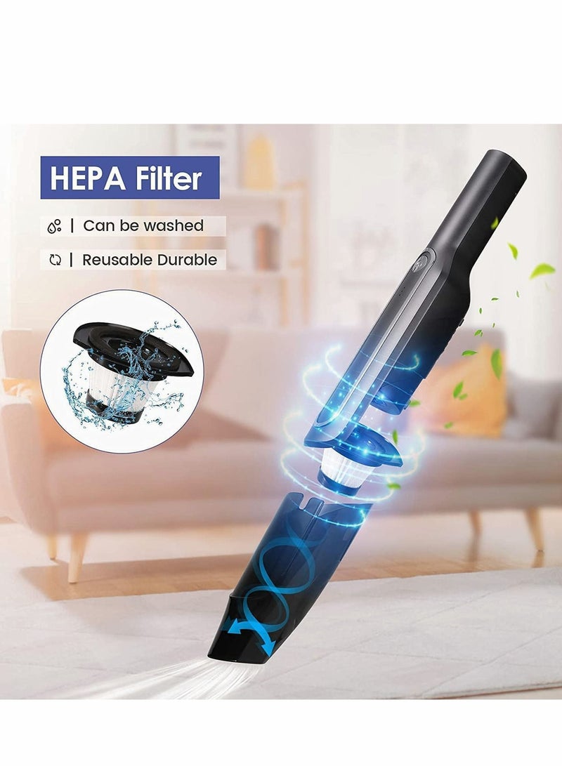 Excefore Handheld Vacuum Cleaner Cordless, Mini Protable Car Reusable HEPA Filter, Wet/Dry Compact Stick Dust Busters Clean Pet Hair for Desktop, Keyboard Cleaner, Home Sofa - Image 4