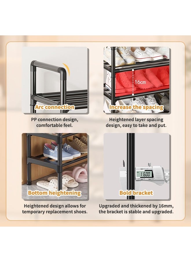 Generic 6-Layer Large-Capacity Shoe Rack, Heightened And Thickened Storage Rack, High-Load Steel Pipe Material, Heightened Bottom, For Offices, Bedrooms, Entrances  - Image 4