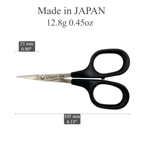CANARY Small Precision Scissors - 4" with One Extra Pointed Tip, Mini Scissors for Paper Cutting, Paper Crafts, Kirie Art, Made in Japan - Image 2