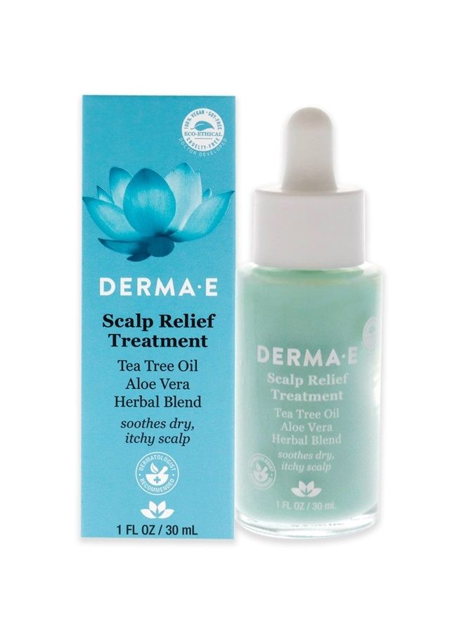 derma-e Scalp Relief Treatment – Dry Scalp Moisturizer Serum – Tea Tree Oil, Menthol and Aloe Vera Cool and Soothe Itchy Scalp and Promote Scalp Health, 1 Fl Oz  - Image 1