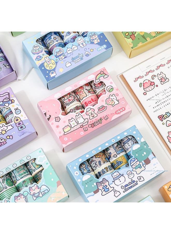 Bluejw - Roll Hand Account Tape Full Set Of Net Red Hand Account Stickers And Paper Film Suit Color Cute Children High Color Value - Image 1