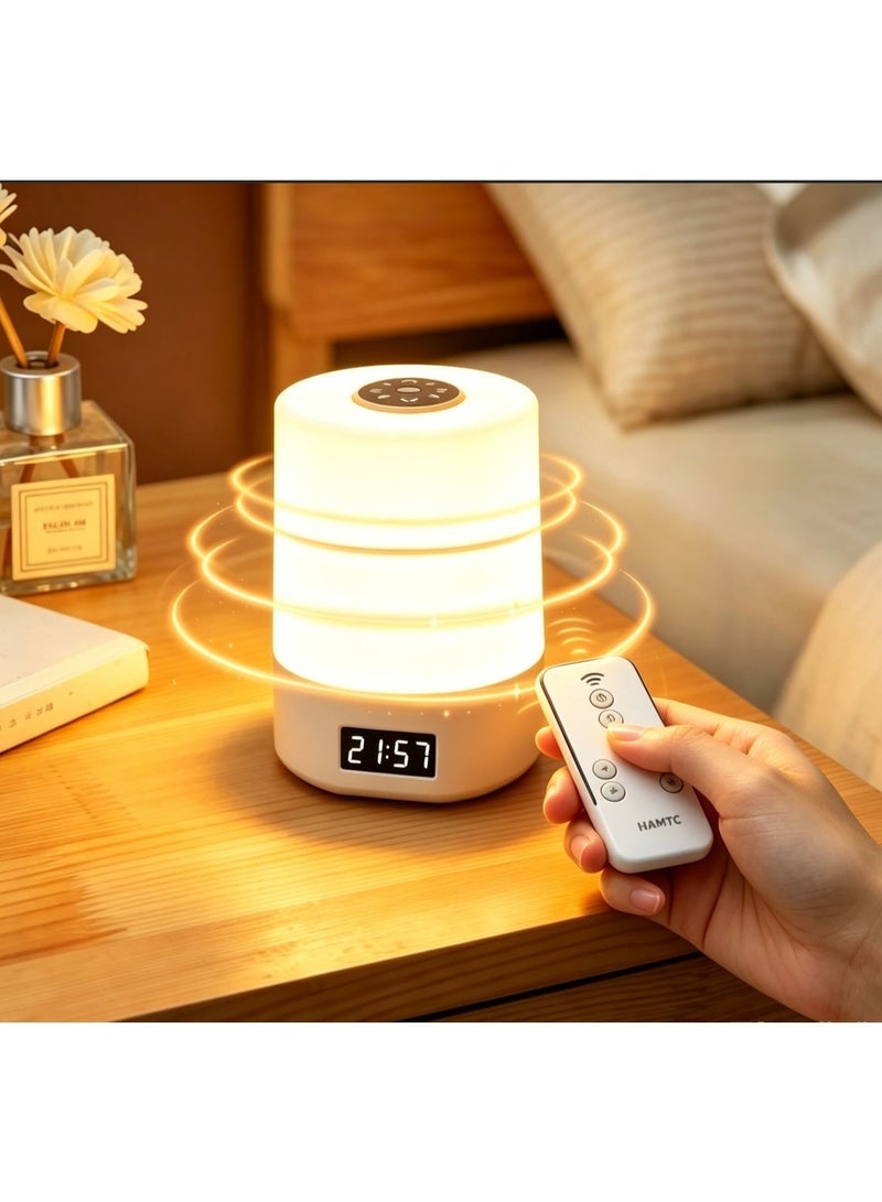 HAMTC Rechargeable Touch Night Light, Dimmable LED Bedside Lamp with Remote, Baby Nursery Lamp, 3 Color Temperatures, Timer, Perfect for Bedroom, Dorm, Night Feeding - Image 1