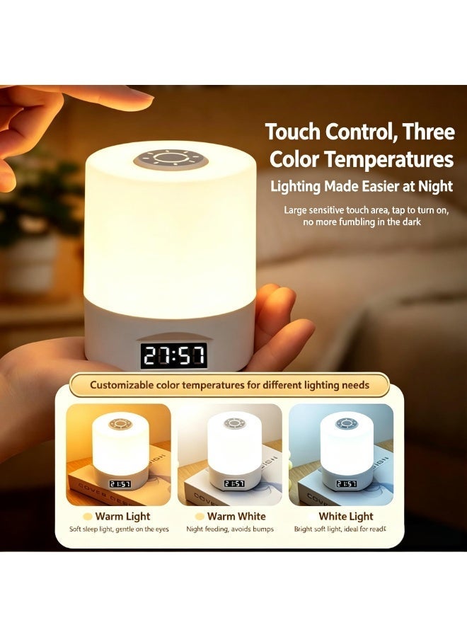 HAMTC Rechargeable Touch Night Light, Dimmable LED Bedside Lamp with Remote, Baby Nursery Lamp, 3 Color Temperatures, Timer, Perfect for Bedroom, Dorm, Night Feeding - Image 4