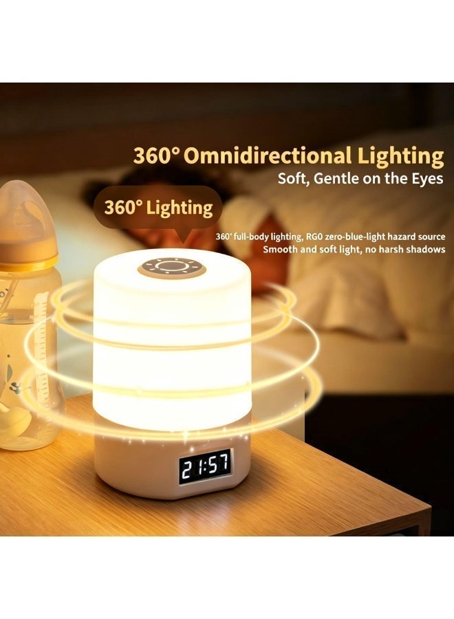HAMTC Rechargeable Touch Night Light, Dimmable LED Bedside Lamp with Remote, Baby Nursery Lamp, 3 Color Temperatures, Timer, Perfect for Bedroom, Dorm, Night Feeding - Image 2