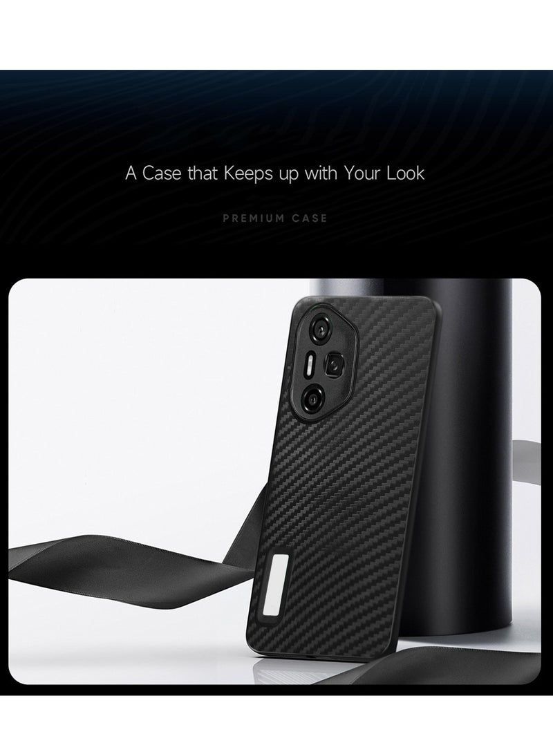 Wtech Honor 300 Pro 5G 2024 Liquid Silicone Carbon Fiber Texture Case Cover (MCFPSN) - Black - Image 3