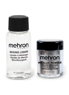 mehron Mehron Makeup Metallic Powder (.17 oz) with Mixing Liquid (1 oz) (Silver) 