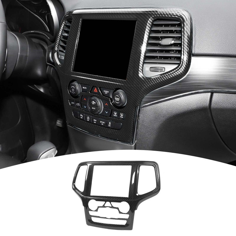 PDKLIN for Grand Cherokee Carbon Fiber Interior Trim Accessories Compatible with 2019 2020 Jeep Grand Cherokee Navigation Panel Trim Cover Carbon Fiber