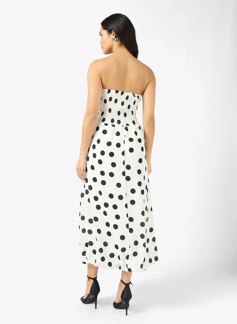 ELLA Bandeau Polka Print Dress