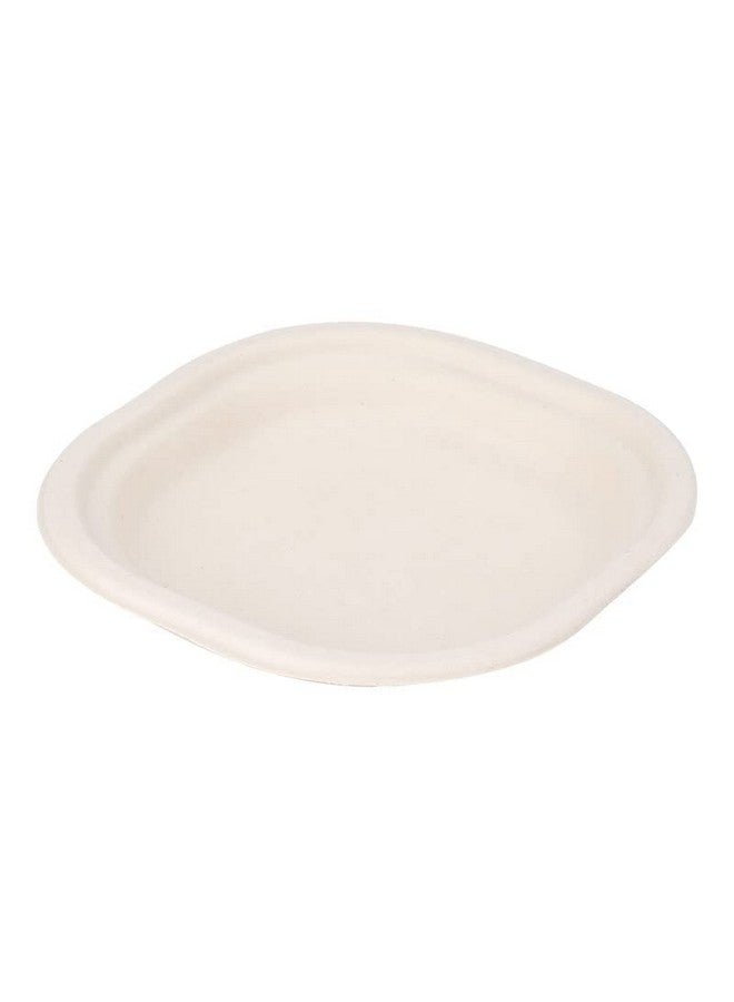SANWALSA [6 inch, 50 Count, Square, Beige Disposable Bagasse Paper Plates | Eco-Friendly Sugarcane Plates for Wedding, Party, Cafes | Ideal for Both Hot & Cold Food - Image 1