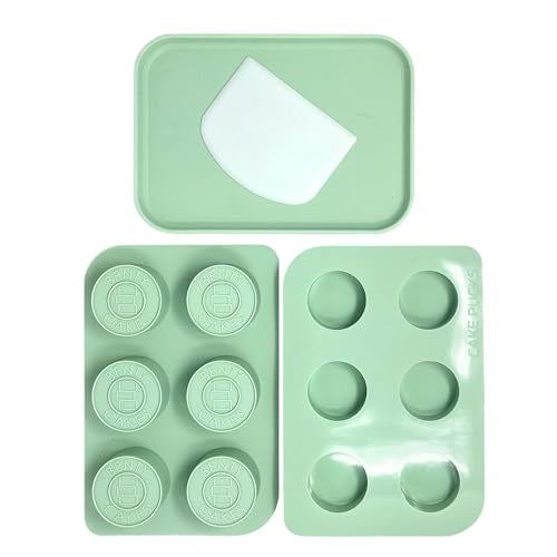 Benty Cakes – The Original CakePuck Mold Set – Better than a Cake Pop! Make Chocolate Covered Desserts – BPA Free Silicone – Includes 1 Mold Set, 1 Plastic Tray and 1 Scraper – Green - Image 1