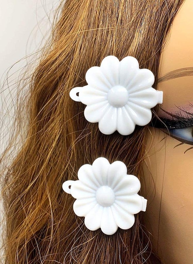 تارا مجموعة مشابك شعر تارا للبنات، ذاتية المفصل، مصنوعة من البلاستيك على شكل زهور، 18 قطعة (أبيض) - Image 4