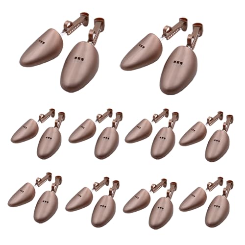 EchoDone 10 Pairs Practical Adjustable Length Men Shoe Tree Shoe Stretcher Boot Holder Shaper Support Brown Color - Image 1