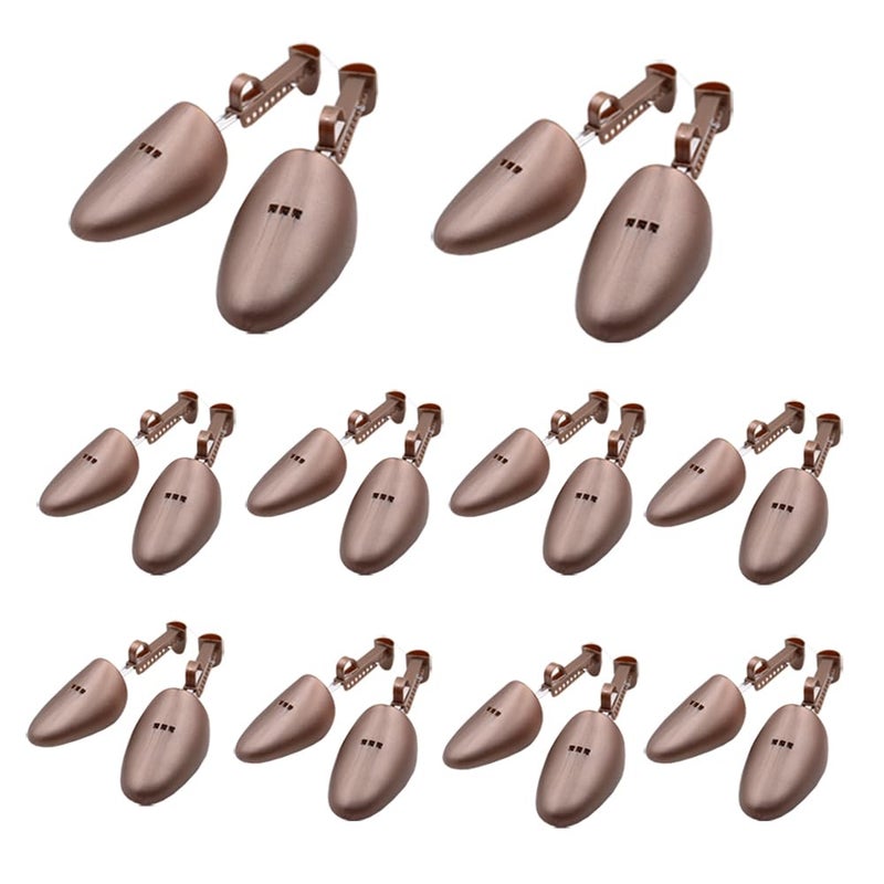 EchoDone 10 Pairs Practical Adjustable Length Men Shoe Tree Shoe Stretcher Boot Holder Shaper Support Brown Color - Image 2