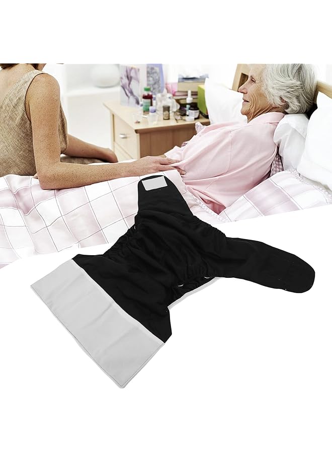 erorex Adult Cloth Diaper Lock Urine Black Good Absorbency Incontinence Nappies Hook And Loop Reusable For  - Image 2