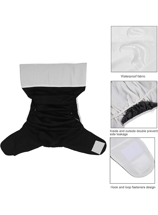 erorex Adult Cloth Diaper Lock Urine Black Good Absorbency Incontinence Nappies Hook And Loop Reusable For  - Image 5