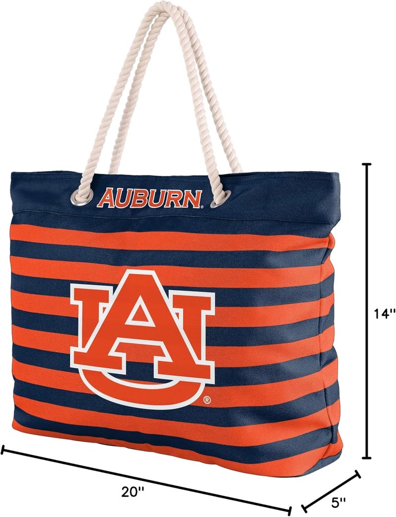 FOCO NCAA College Team Logo Nautical Stripe Tote Beach Bag - Image 5