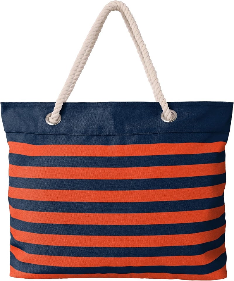 FOCO NCAA College Team Logo Nautical Stripe Tote Beach Bag - Image 3