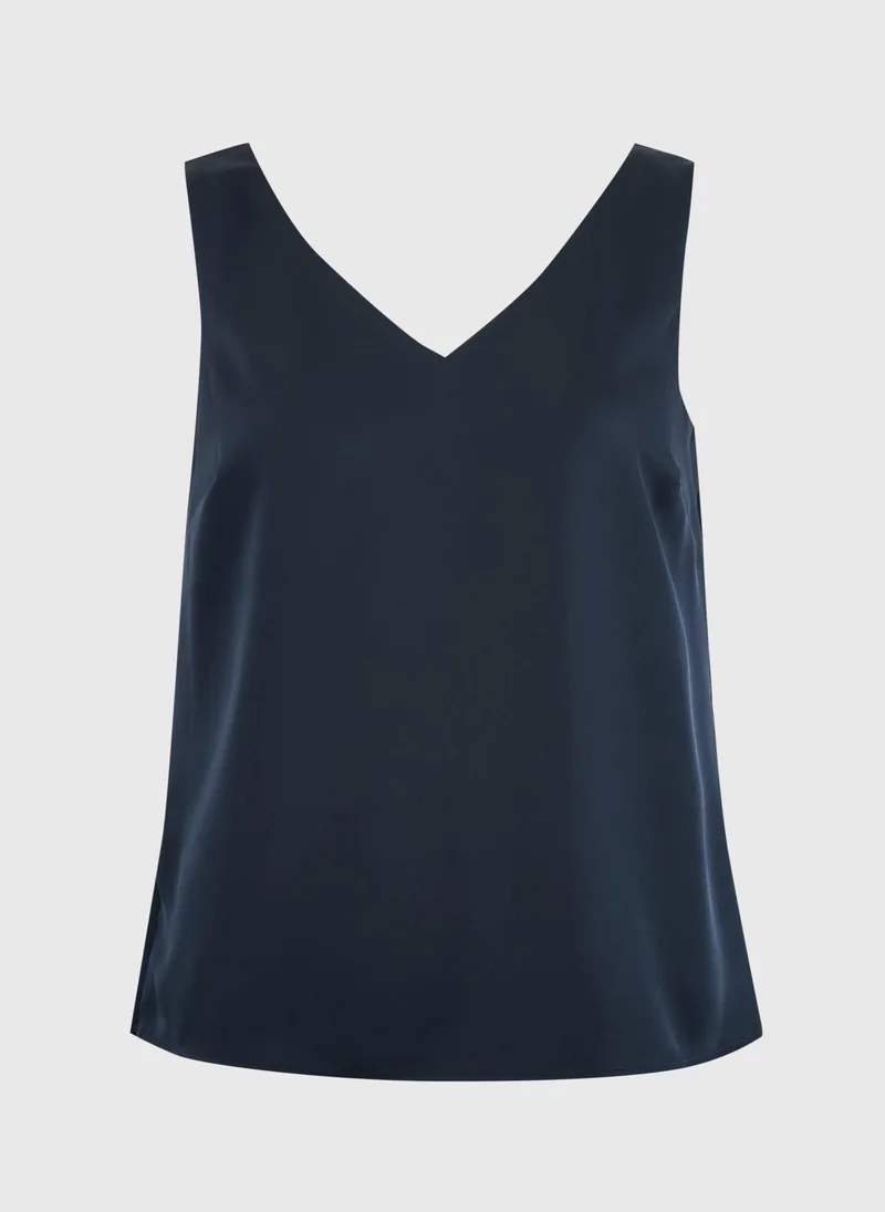 Matalan Navy Et Vous Navy Satin Vest Top for Women | Best Price UAE